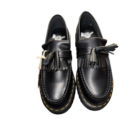 New w/Tags! Dr Martens Tassel Loafers Black Leather Platform Lug Sole Mens 8 - Picture 2 of 16